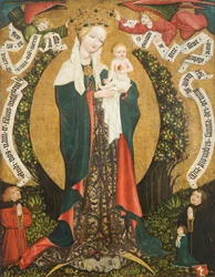 Maagd en kind op een halve maan van Deštná (c.1450)